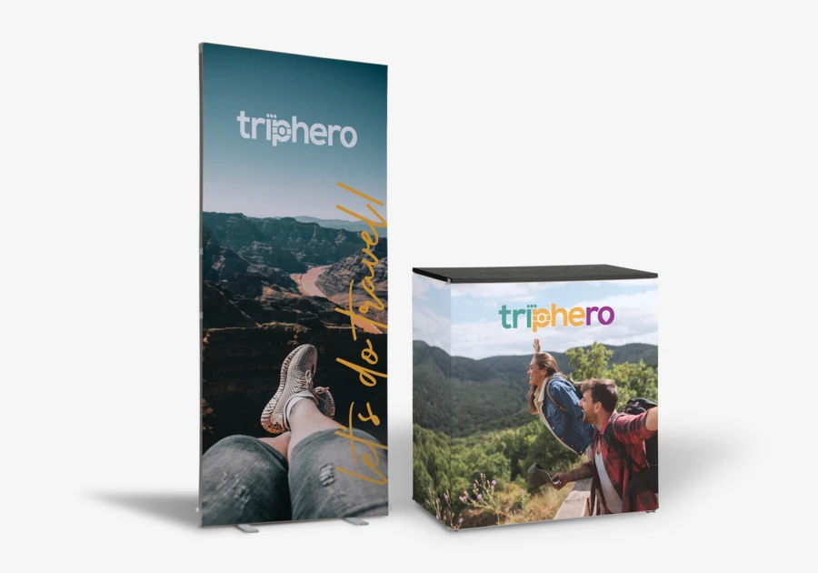 Kit S - Cadre tissu S 100 x 230 cm + comptoir tissu