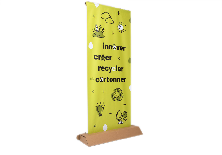 Roll up carton monte Structure et visuel