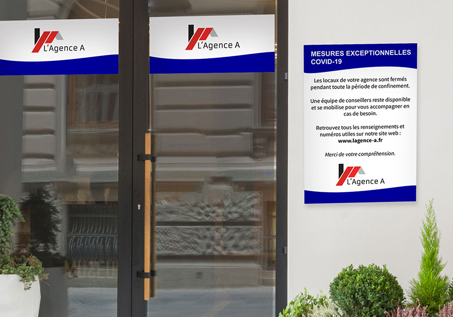 Panneau immobilier dibond covid