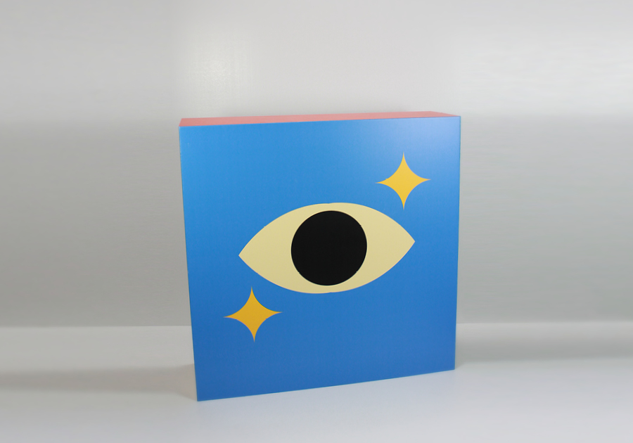Comptoir accueil en carton 100 x 100 x 36 cm