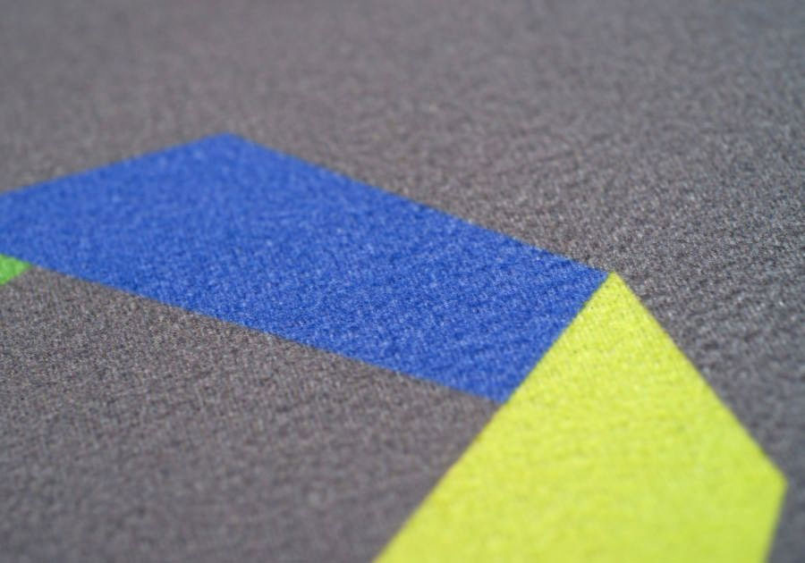 Tapis de sol polyester tricote 1 4 mm bordure caoutchouc de 20 mm recto