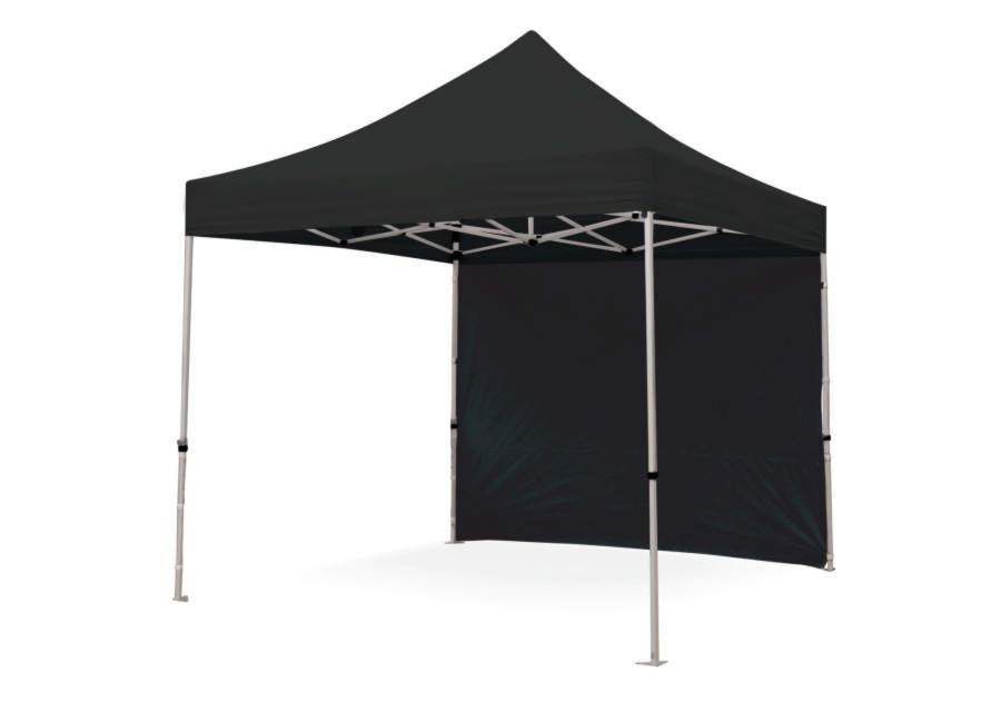 Tente barnum tente 3x3 noire structure alu avec tissu toit et mur