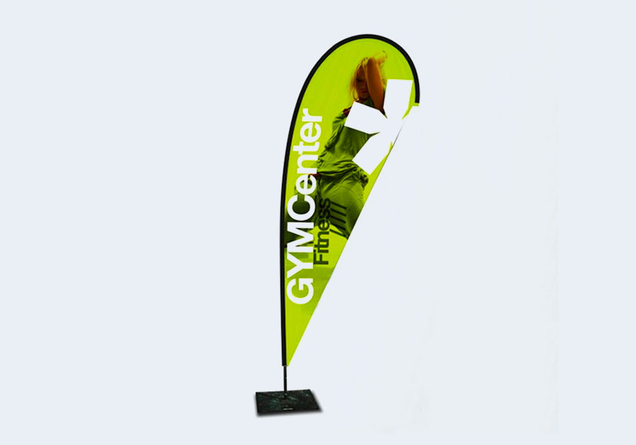 Drapeau goute en aluminium ganse noir mat a gauche