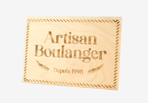 Plaque gravée bois 21 x 30 cm avec gravure