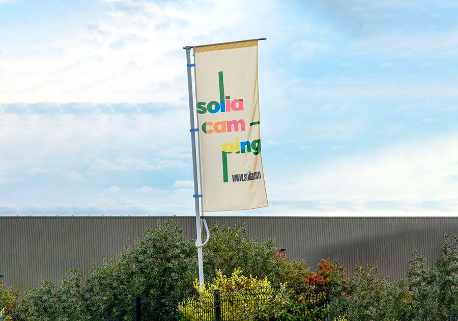 Drapeau pour mat avec potence 80 x 200 cm